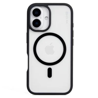 Capa Magsafe Para Iphone 16 - Transparente Com Borda Preta - Jet Black