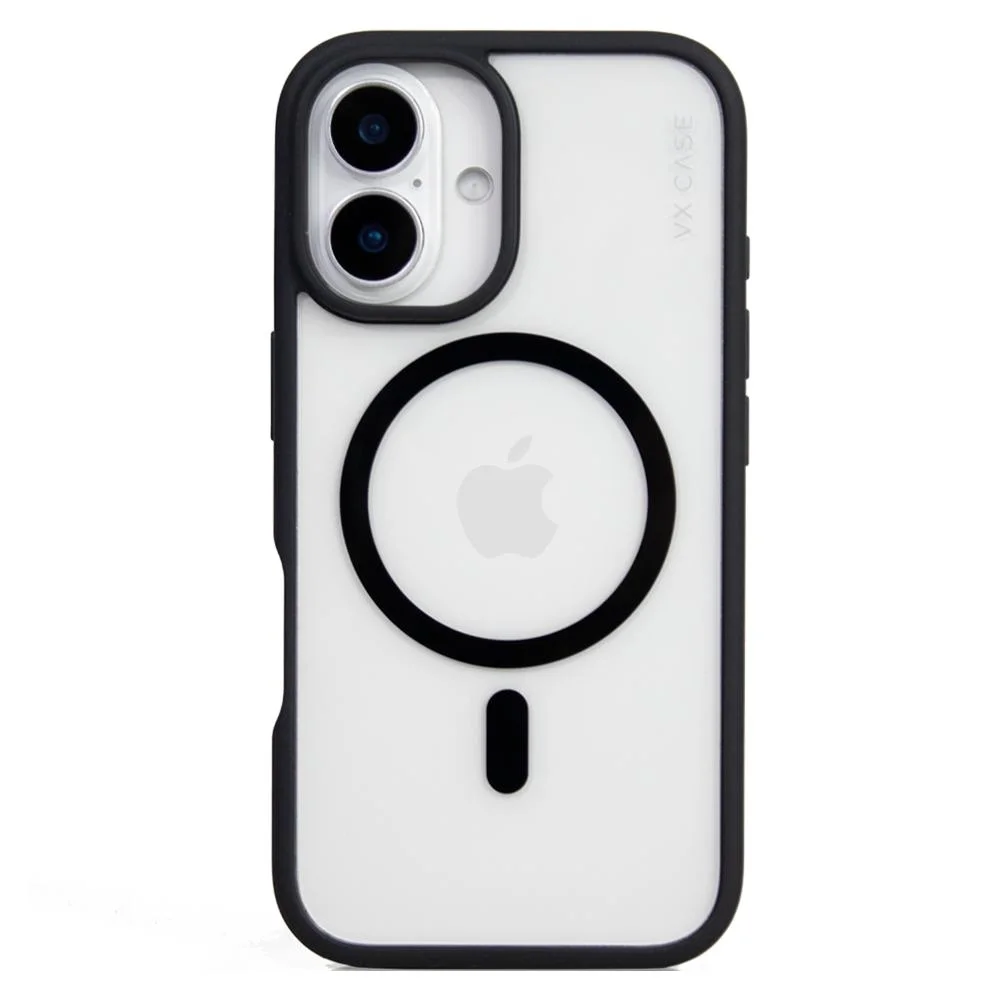 Imagem 2 de 2 do produto Capa Magsafe Para Iphone 16 - Transparente Com Borda Preta - Jet Black