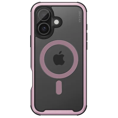 Capa Magsafe Para Iphone 16 - Transparente Com Bordas Rosa Metálico - Shield Cover Ii