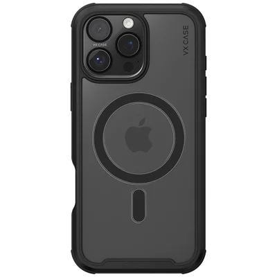 Capa Magsafe Para Iphone 16 Pro Max - Transparente Com Bordas Preto Metálico - Shield Cover Ii