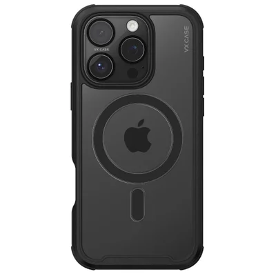Capa Magsafe Para Iphone 16 Pro - Transparente Com Bordas Preto Metálico - Shield Cover Ii