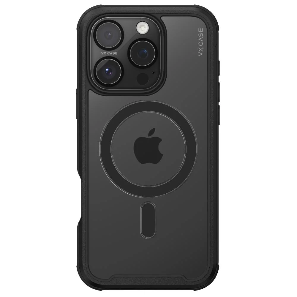 Imagem 2 de 2 do produto Capa Magsafe Para Iphone 16 Pro - Transparente Com Bordas Preto Metálico - Shield Cover Ii