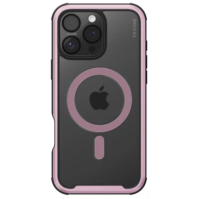Capa Magsafe Para Iphone 16 Pro Max - Transparente Com Bordas Rosa Metálico - Shield Cover Ii