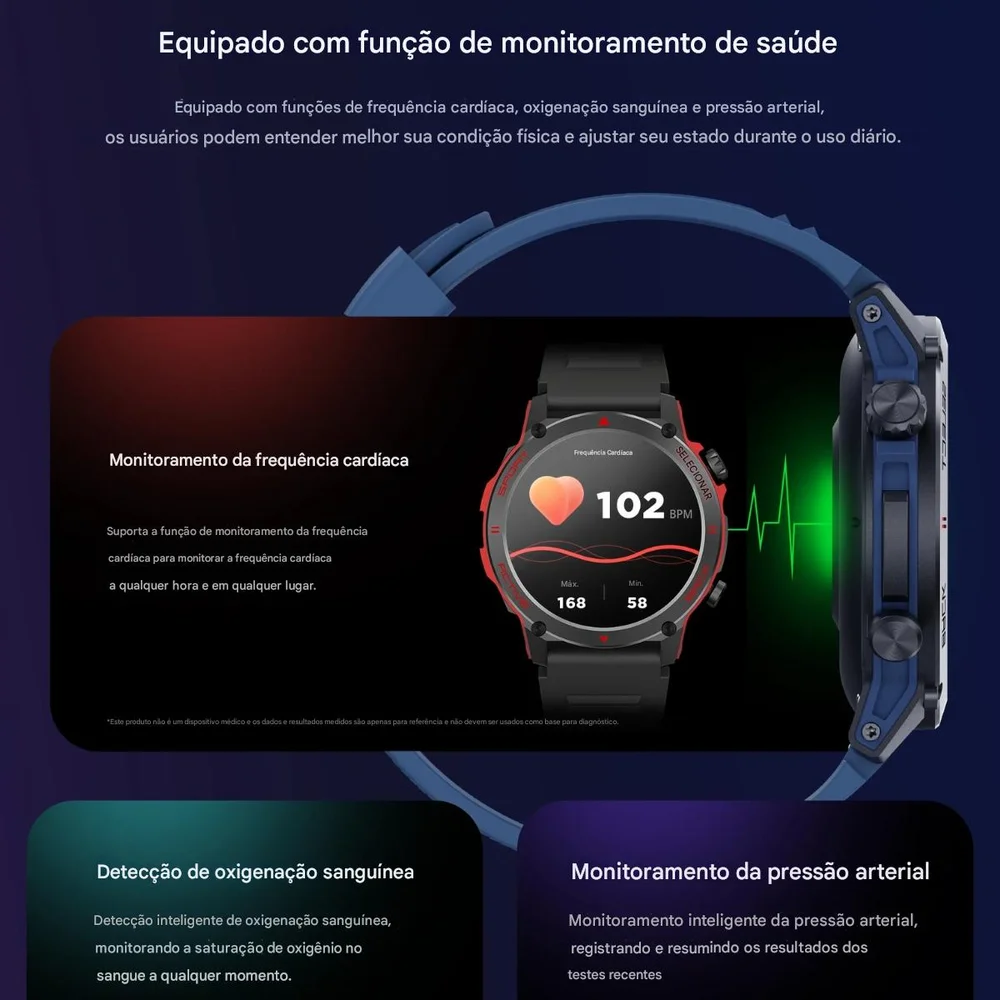 Imagem 4 de 5 do produto Relógio Inteligente Zw13 Amd Peje Android Ios Gps Chamadas Monitor Esportivo Bateria Longa Duração