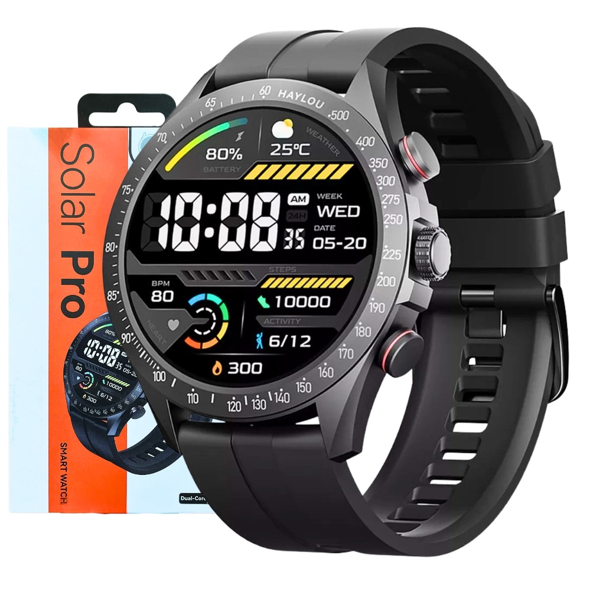 Smart Watch Relogio Haylou Solar Pro 100 Modos Esportivos Conecta Strava Bateria Longa Duração