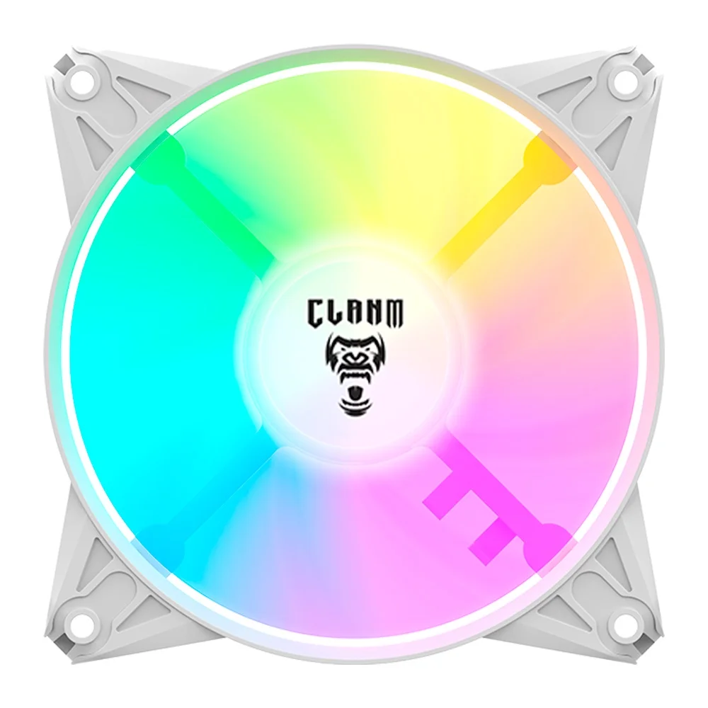 Kit 7 Cooler Fan Branco ARGB 120mm Ventoinha Para Gabinete Eurus Snow RGB 3pin Clanm Gamer 8
