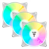 Kit 3 Cooler Fan Branco ARGB 120mm Ventoinha Para Gabinete Eurus Snow RGB 3pin Clanm Gamer 2