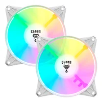 Kit 2 Cooler Fan Branco ARGB 120mm Ventoinha Para Gabinete Eurus Snow RGB 3pin Clanm Gamer 2