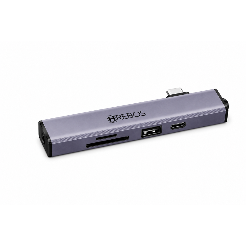 Hrebos Premium Neohub Adaptador Hub Tipo C De 6 Portas Ad-240c | Hub Usb Multifuncional | Alta Velocidade