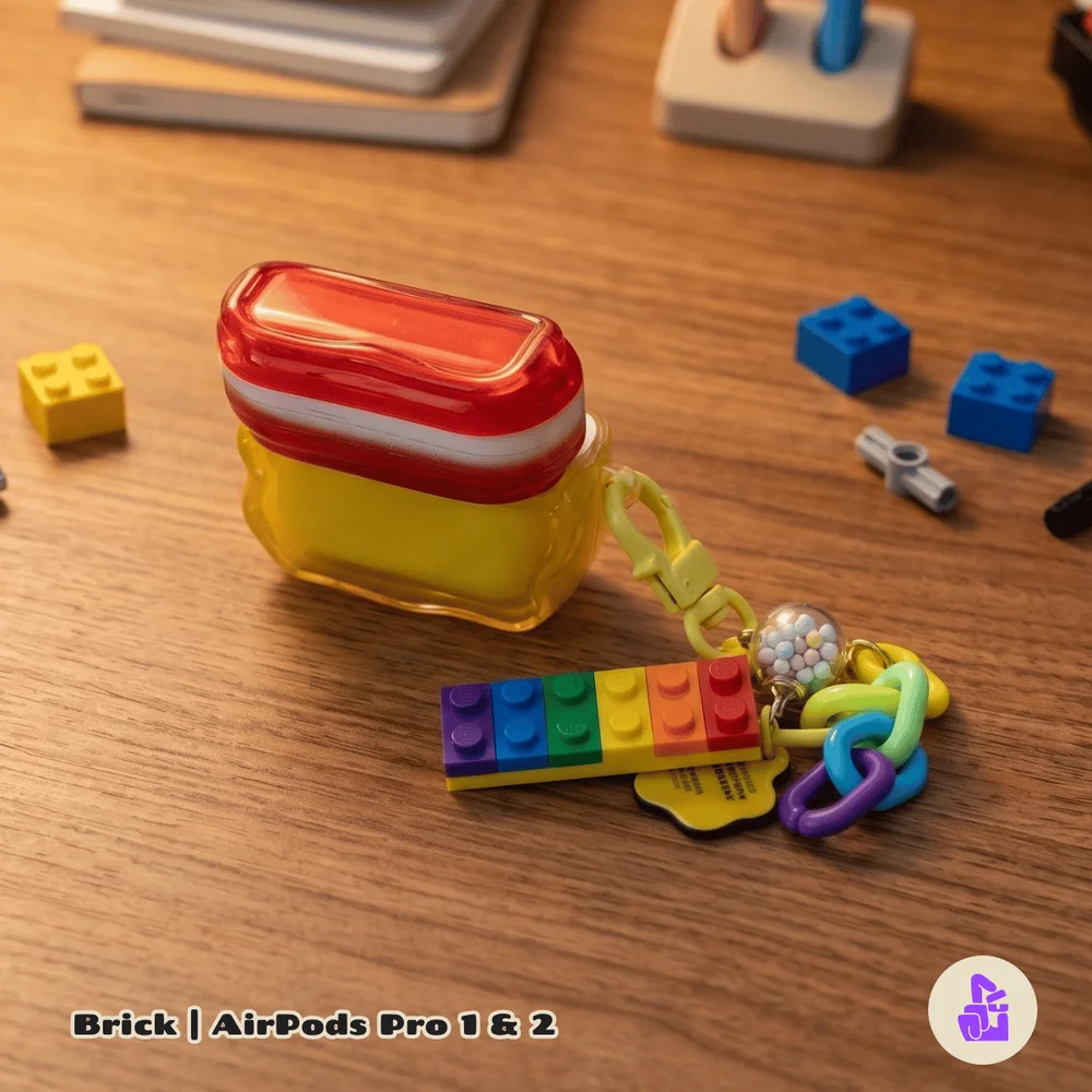 Imagem 2 de 5 do produto Capa Protetora De Silicone Nerdcase Compatível Com Airpods Pro 1 E 2, Lego Brick
