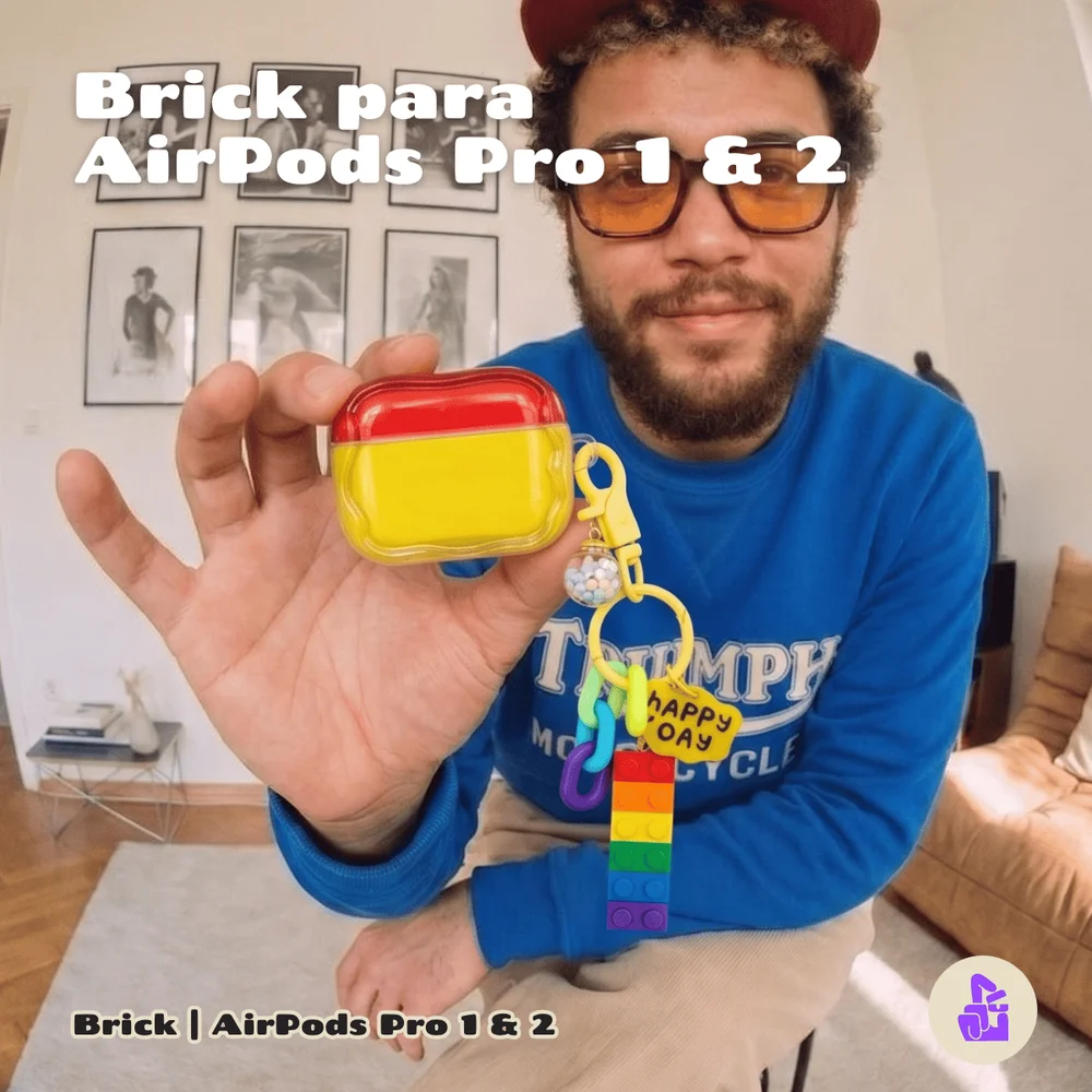Imagem 3 de 5 do produto Capa Protetora De Silicone Nerdcase Compatível Com Airpods Pro 1 E 2, Lego Brick