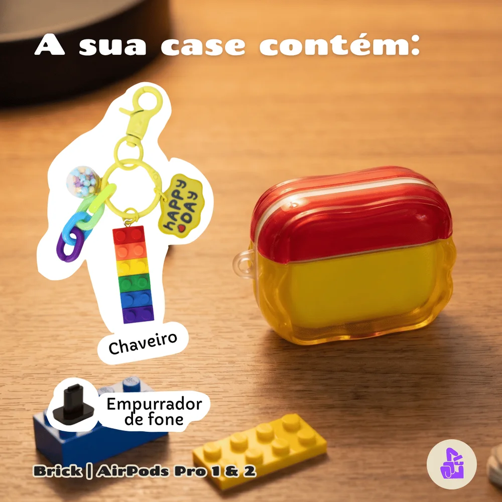 Imagem 4 de 5 do produto Capa Protetora De Silicone Nerdcase Compatível Com Airpods Pro 1 E 2, Lego Brick