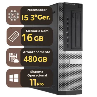 Computador Dell Optiplex 7010 i5 3ª Geração 16gb Ram SSD 480GB WINDOWS 11 Pro Office