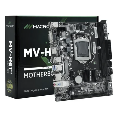 Placa Mãe 1155p Macrovip Mv-h61.v2 M.2 HDMI Vga Ddr3 Giga