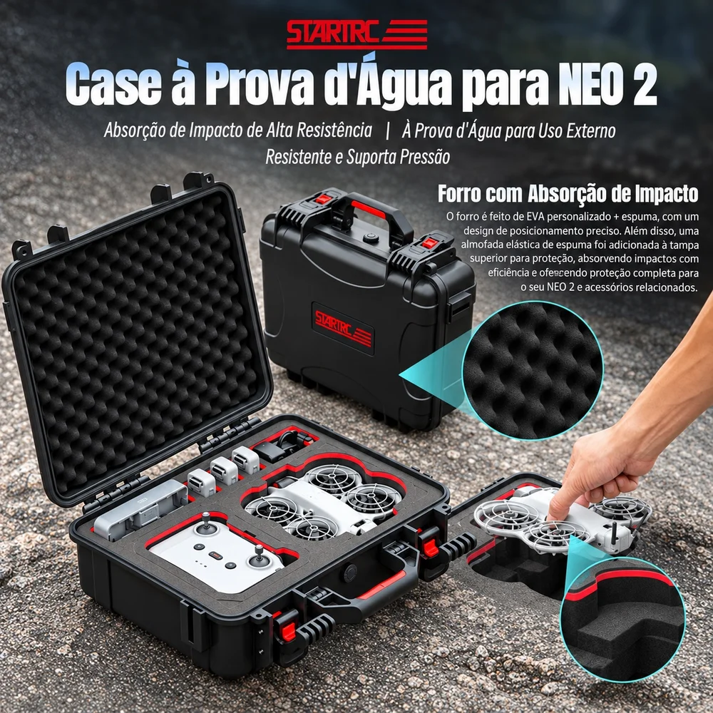 Imagem 2 de 5 do produto Maleta Case Rígido Impermeável Para Dji Neo 2 Fly More Kit - Startrc
