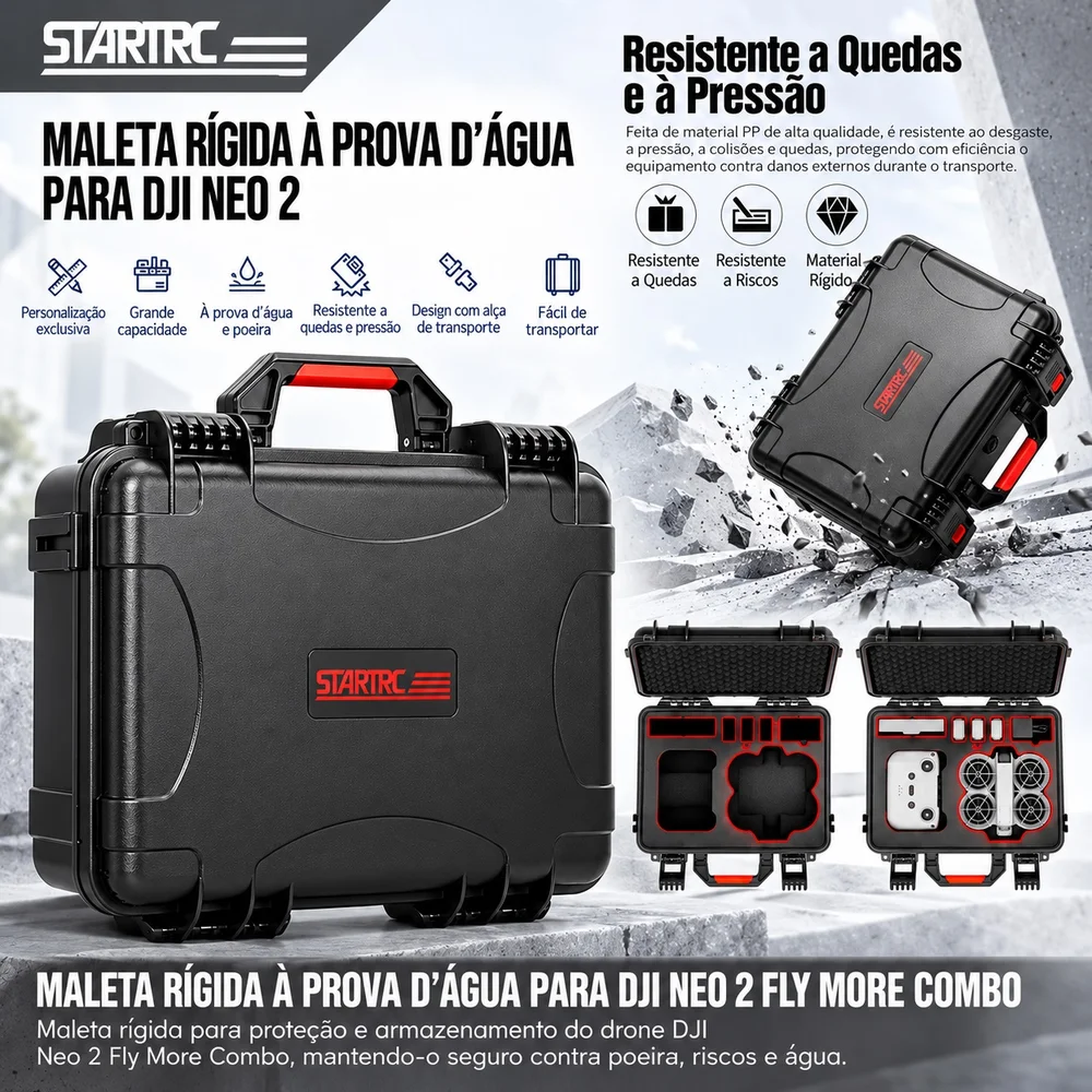 Imagem 3 de 5 do produto Maleta Case Rígido Impermeável Para Dji Neo 2 Fly More Kit - Startrc