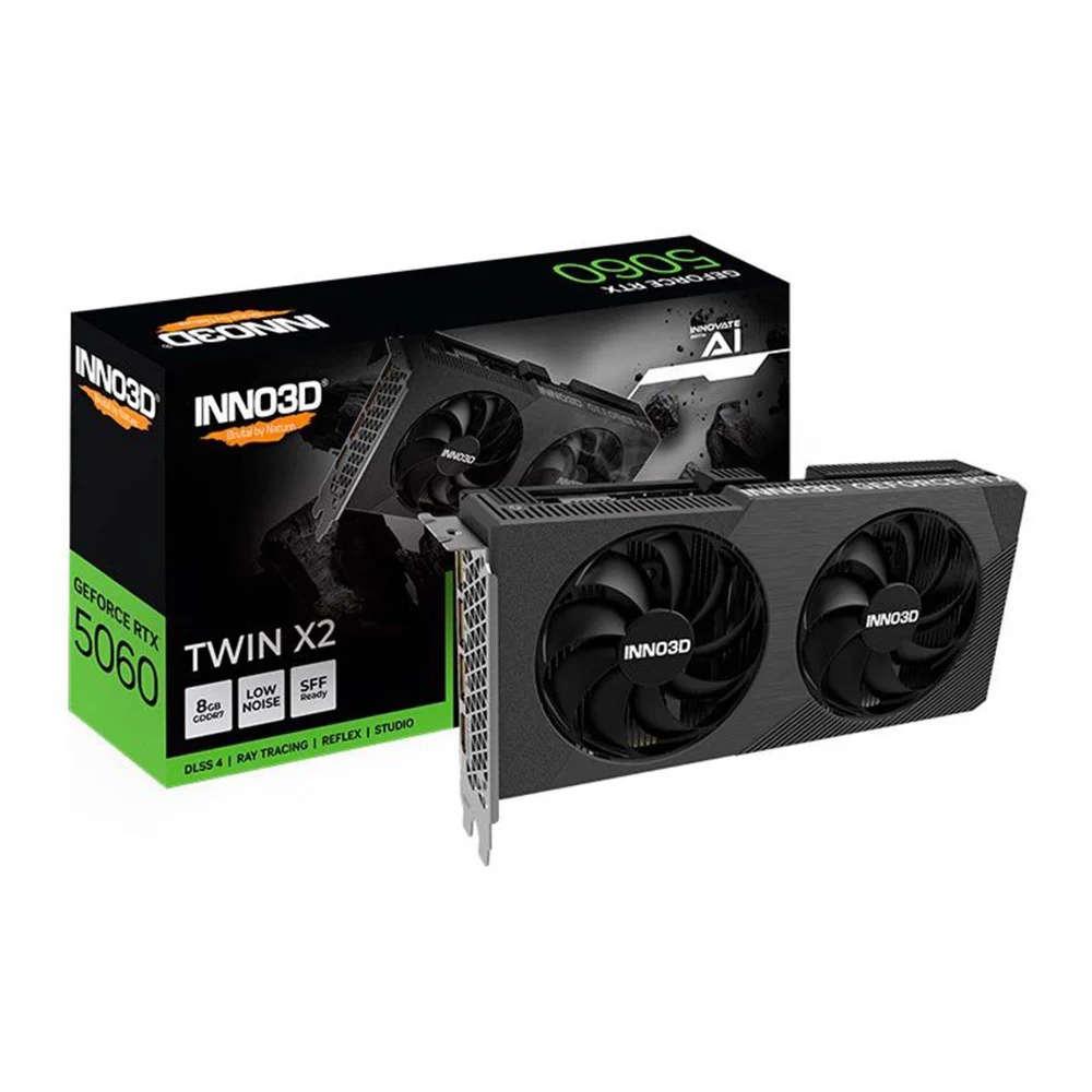 INNO3D GeForce RTX 5060 Twin X2, 8GB, GDDR7, 128-bit, N50602-08D7-195071N-NAC