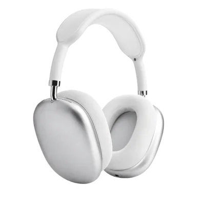 Headphone Bluetooth Prata Com Grave Reforçado Design Moderno