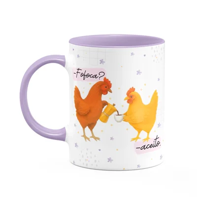 Caneca Divertida Amizade - Fofoca? Aceito - B-lilac