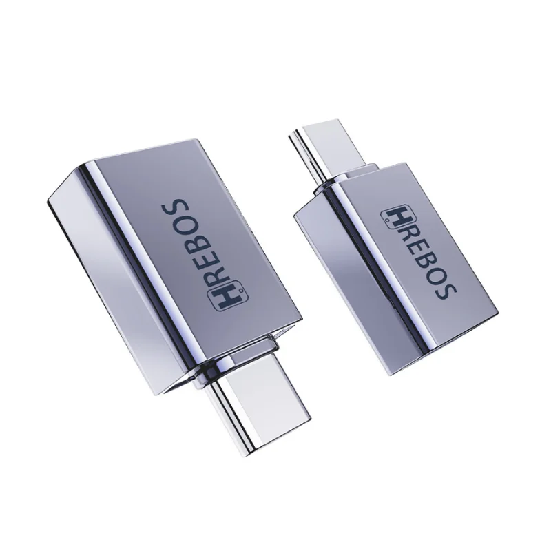 Imagem 2 de 5 do produto Adaptador Otg Hrebos Premium Ad-503 Prata Usb Otg Alta Velocidade Conector Compacto Para Smartphone Tablet Pen Drive