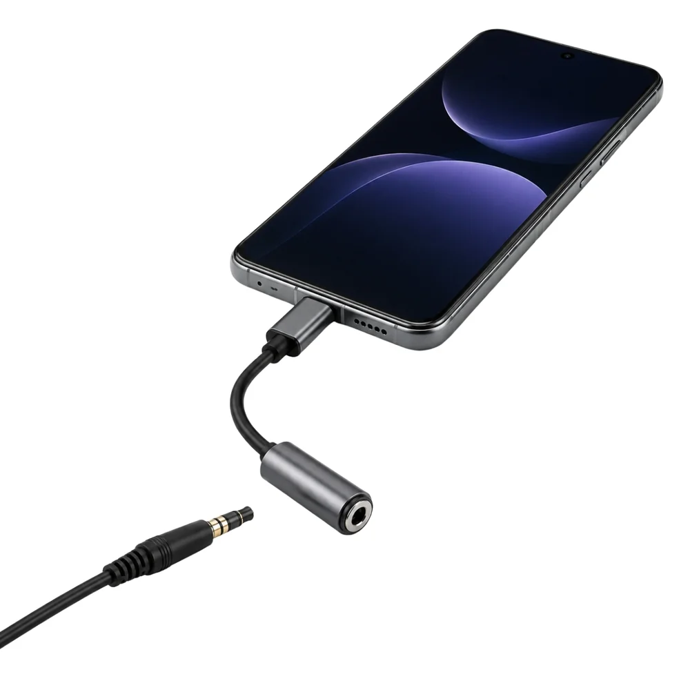 Imagem 3 de 5 do produto Adaptador P2 Para Usb C Preto Para Áudio Confira Compat.