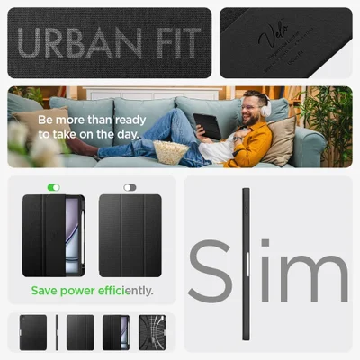 Capa Spigen Urban Fit Para Ipad Air 11 (2025/2024) Preta — foto 2