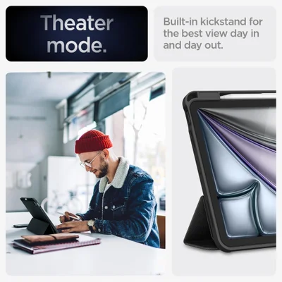 Capa Spigen Urban Fit Para Ipad Air 11 (2025/2024) Preta — foto 3