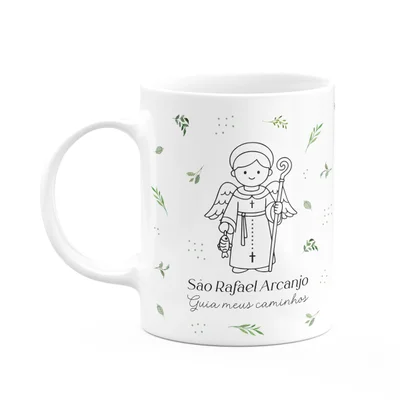 Caneca Religiosa Santinhos - São Rafael Arcanjo - 325ml