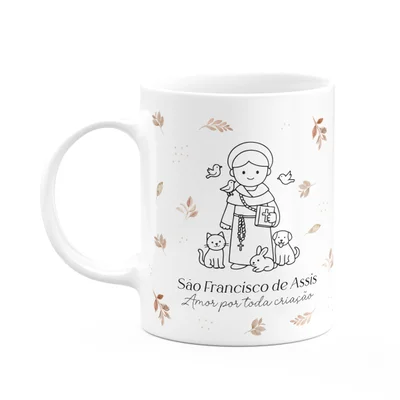 Caneca Religiosa Santinhos - São Franciso De Assis - 325ml