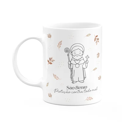 Caneca Religiosa Santinhos - São Bento - 325ml