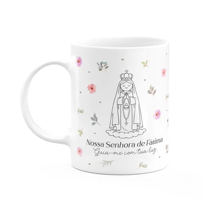 Caneca Religiosa Santinhos - Nossa Senhora De Fátima - 325ml