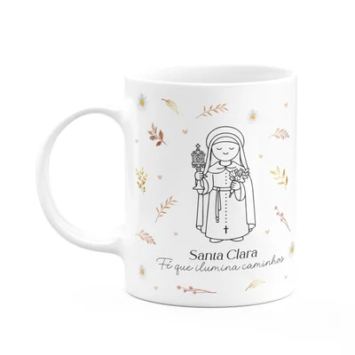 Caneca Religiosa Santinhos - Santa Clara