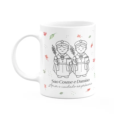 Caneca Religiosa Santinhos - São Cosme E Damião - 325ml