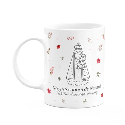 Caneca Religiosa Santinhos - Nossa Senhora De Nazaré - 325ml