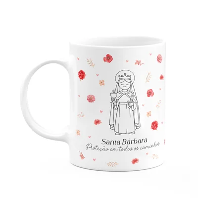 Caneca Religiosa Santinhos - Santa Bárbara