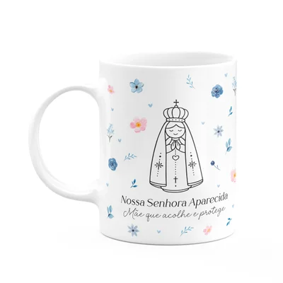 Caneca Religiosa Santinhos - Nossa Senhora Aparecida - 325ml