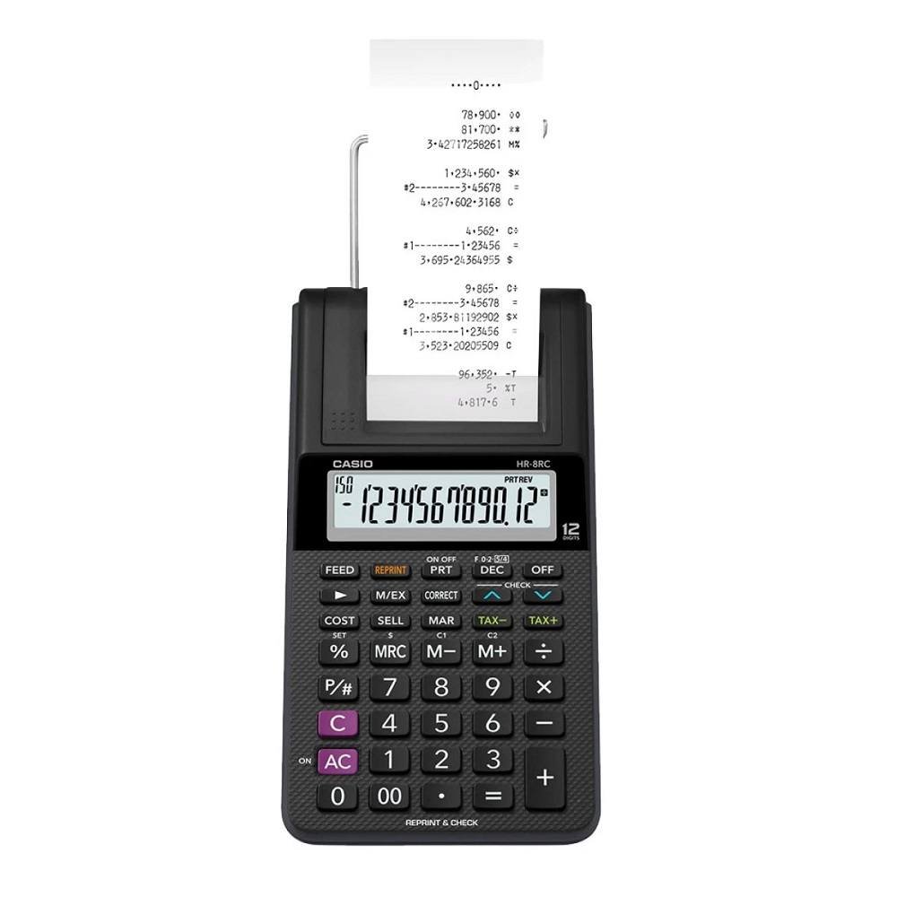 Calculadora Casio Hr-8rc Calculadora De Impressão Portátil Preta