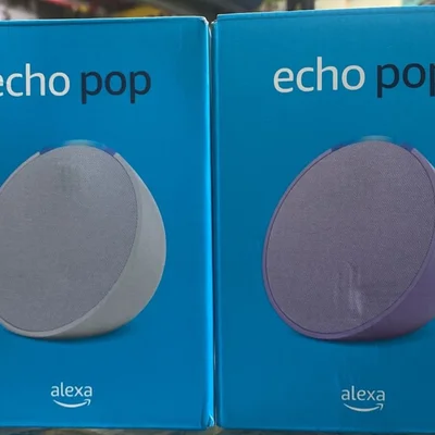 Echo  Pop: Smart Speaker Com Alexa - Cor Preta, Azul, Branca E Roxa