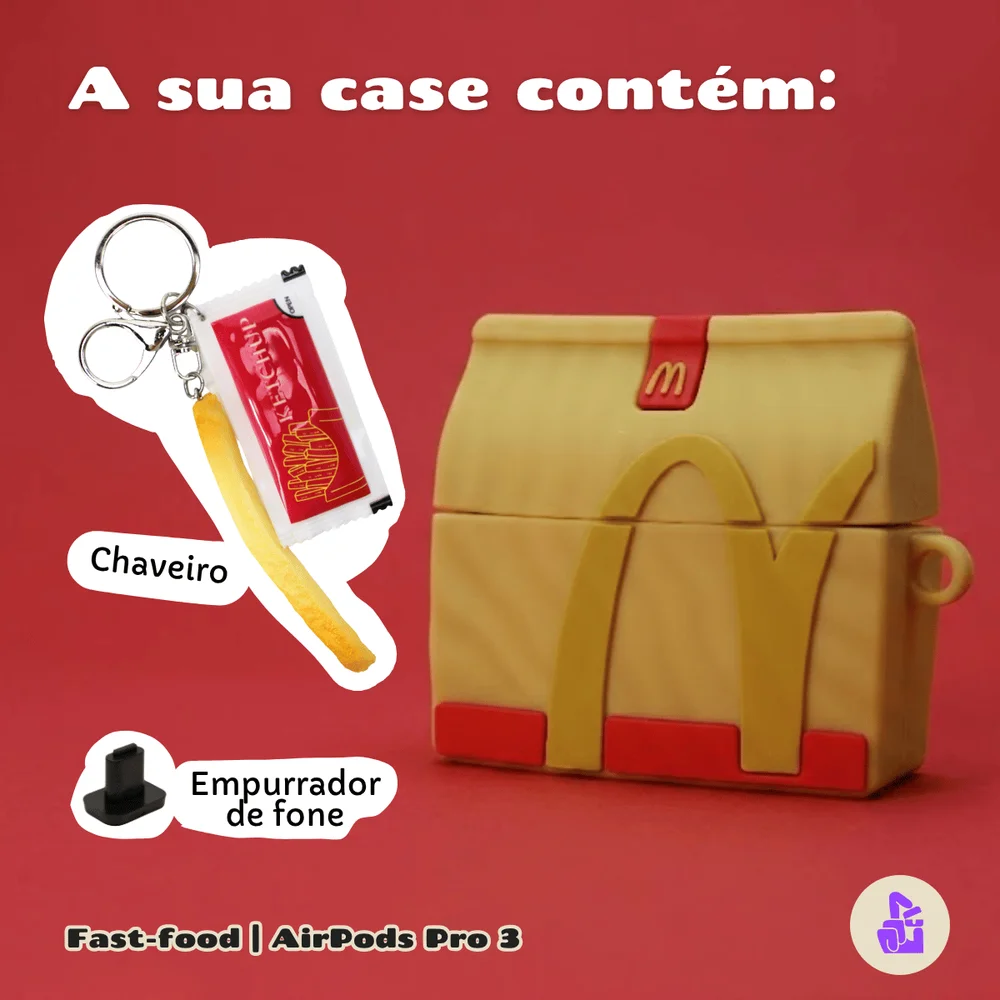 Imagem 2 de 5 do produto Capa Protetora De Silicone Nerdcase Compatível Com Airpods Pro 3, Fast Food