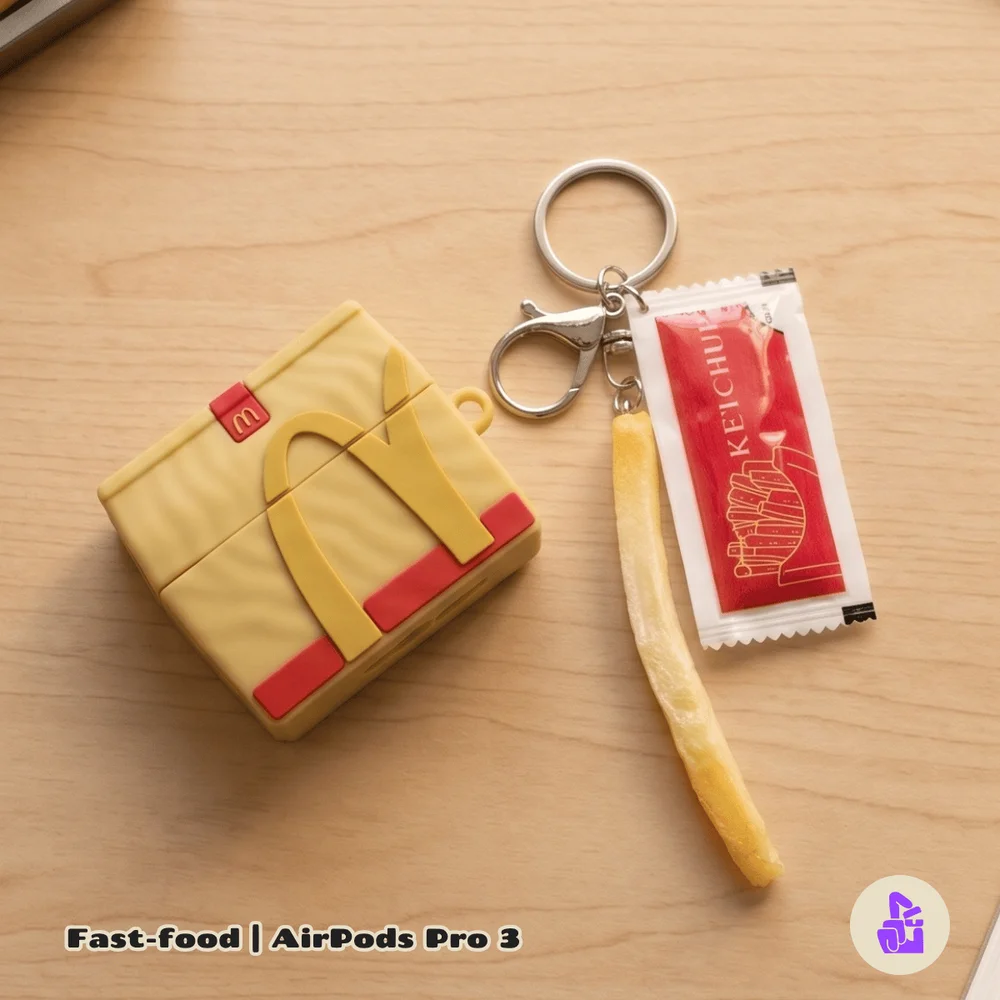 Imagem 4 de 5 do produto Capa Protetora De Silicone Nerdcase Compatível Com Airpods Pro 3, Fast Food
