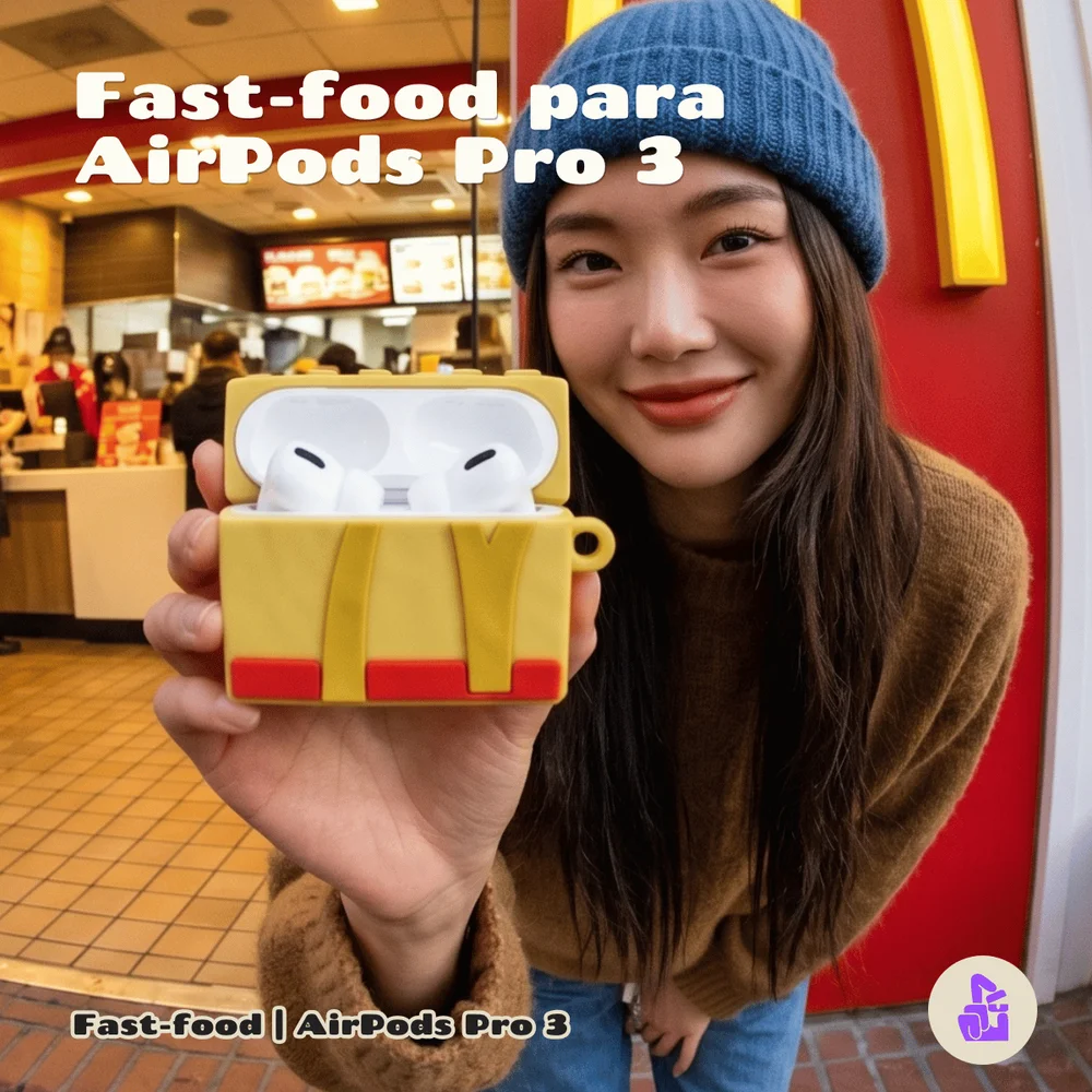 Imagem 5 de 5 do produto Capa Protetora De Silicone Nerdcase Compatível Com Airpods Pro 3, Fast Food