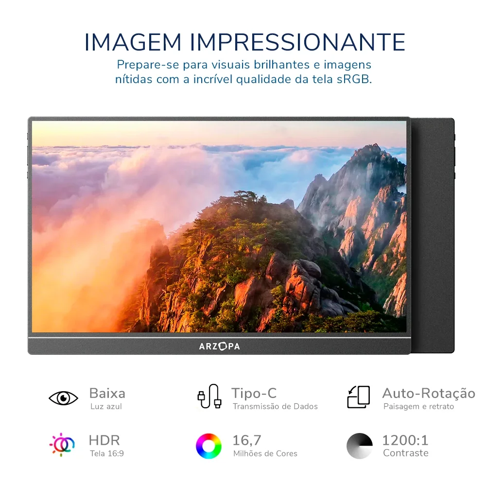 Monitor Portátil Arzopa A1m 17.3" Fhd 1080p 60hz