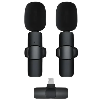 Kit Microfone Lapela Par Captação Voz Plug Lightning Áudio
