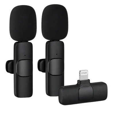 Microfone 2 Em 1 Entrada Lightning Plug Play Voz Forte