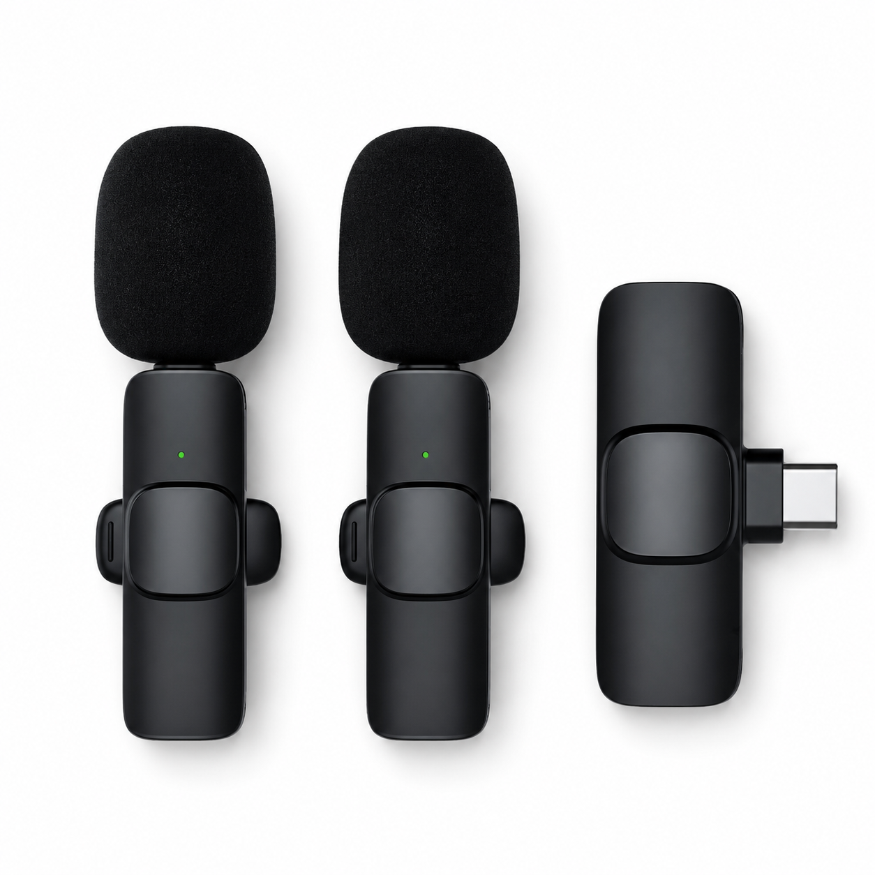 Microfone Lapela Duplo Sem Fio Tipo C Plug And Play Hd
