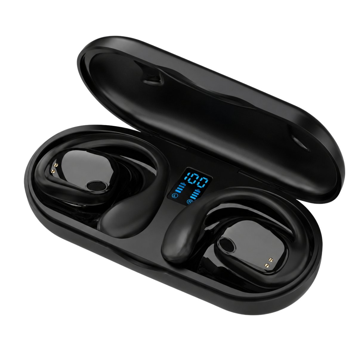 Fone Bluetooth Preto Ergonômico Condução Óssea Para Trabalho