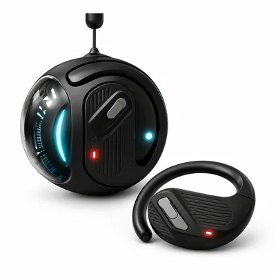 Fone Pingente Com Microfone Bluetooth 5.3 Moderno Preto