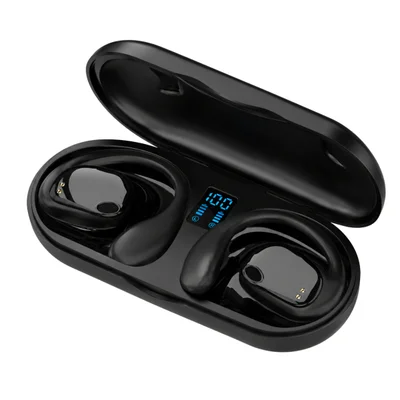 Headset Bluetooth Preto Som Aberto Condução Óssea Uso Diário
