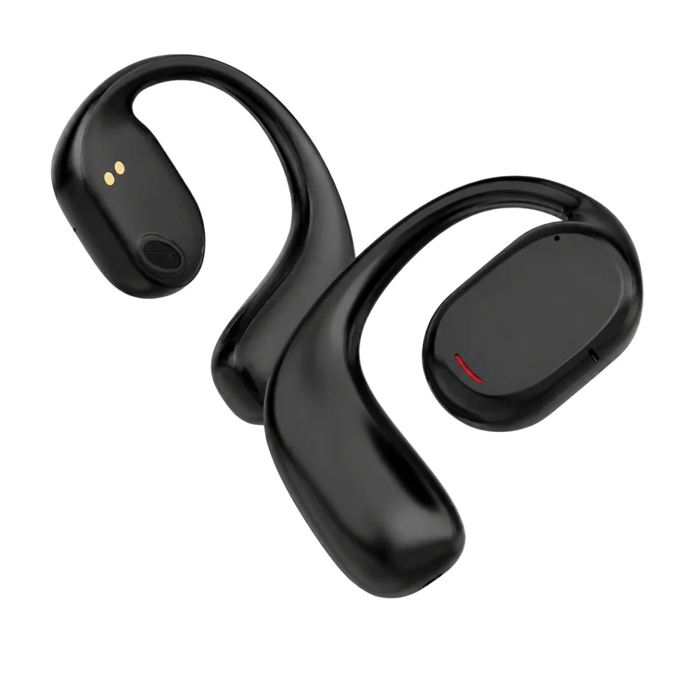 Imagem 2 de 5 do produto Fone Com Gancho Condução Óssea Preto Fixação Forte Para Rua