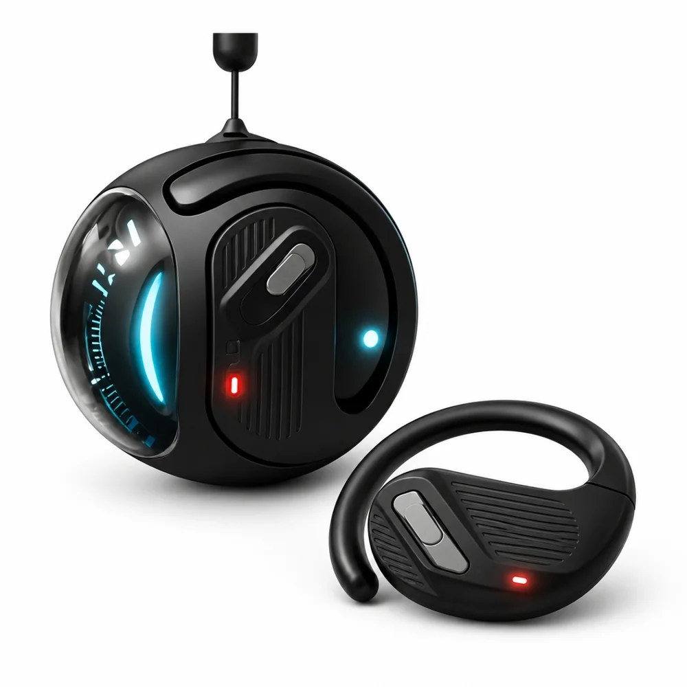 Imagem 5 de 5 do produto Fone Pingente Com Microfone Preto Bluetooth 5.3 Moderno